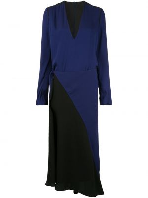 Kopertowa sukienka długa z długimi rękawami Haider Ackermann, niebieski