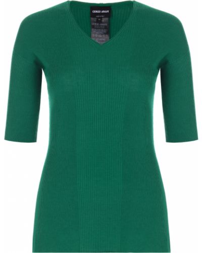 Шерстяной пуловер Giorgio Armani зеленый
