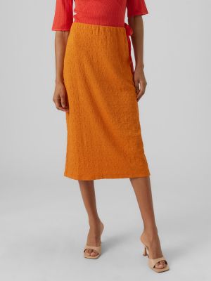 Midi φούστα Vero Moda πορτοκαλί