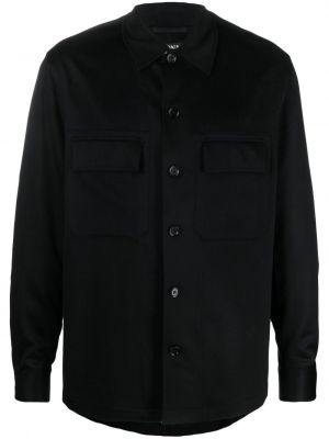 Kašmírová košeľa Zegna čierna