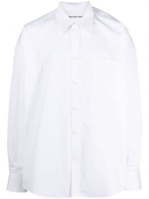 Памучна риза Alexander Wang бяло