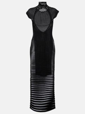 Midi haljina od jersey Alaia crna