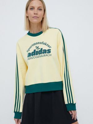 Bluza z nadrukiem Adidas Originals żółta
