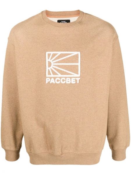 Sweatshirt mit stickerei aus baumwoll Paccbet braun