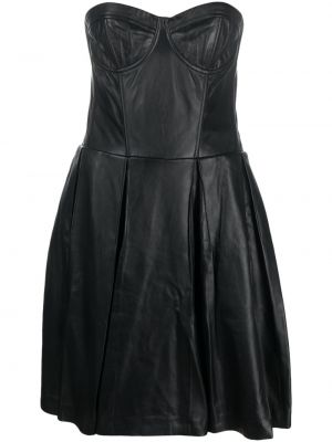 Sukienka koktajlowa skórzana Munthe czarna
