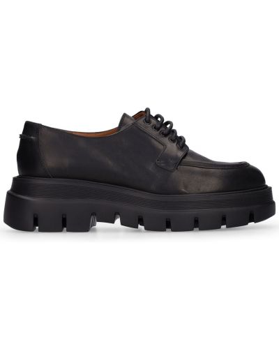 Pantofi cu șireturi din piele din dantelă Atp Atelier negru