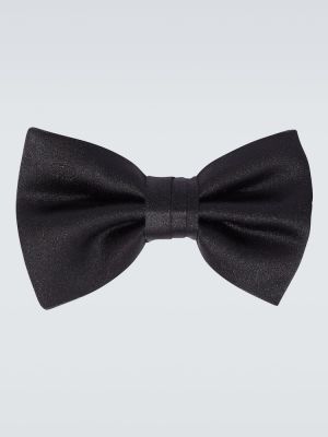 Hodvábna saténová kravata Valentino Garavani čierna