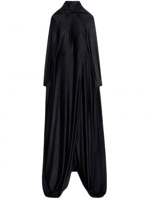 Βραδινό φόρεμα ντραπέ Balenciaga μαύρο