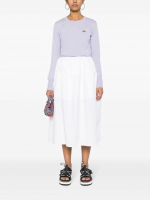 Bavlněný svetr s výšivkou Vivienne Westwood fialový