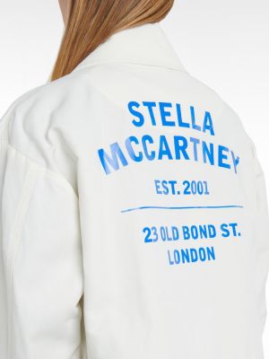 Bavlněná lněná bunda Stella Mccartney bílá