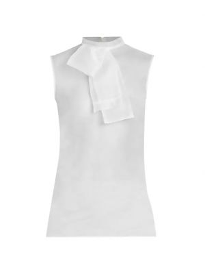 Прозрачная шелковая блузка без рукавов Sacai белая