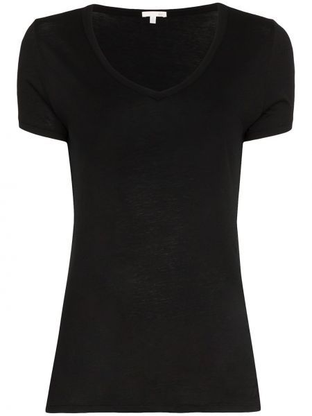 Camiseta con escote v Skin negro