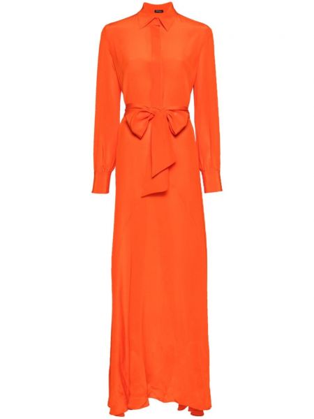 Копринена права рокля Kiton оранжево