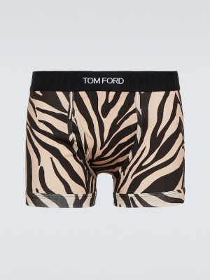 Bavlnené boxerky s potlačou Tom Ford hnedá