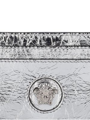 Kožená peněženka Versace stříbrná