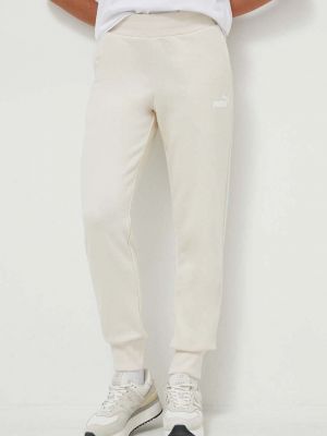 Белые однотонные спортивные штаны Puma