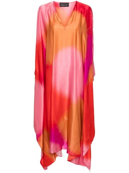 Saténové rovné šaty s potlačou Gianluca Capannolo oranžová