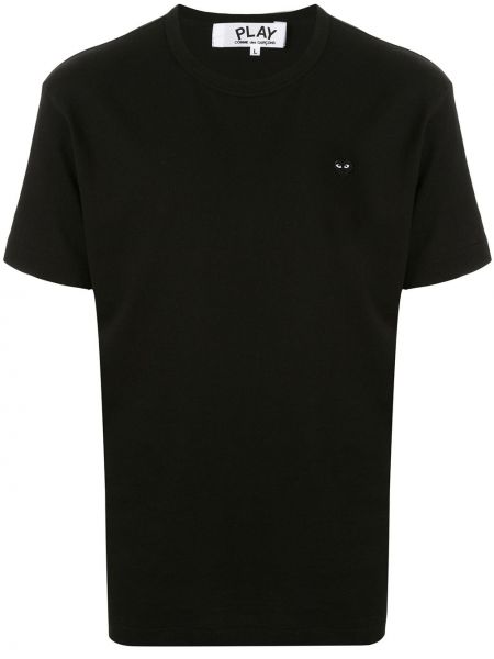 Tričko s výšivkou Comme Des Garçons černé