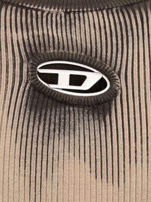 Sweter slim fit bawełniany Diesel beżowy
