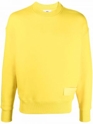 Sweatshirt mit rundem ausschnitt Ami Paris gelb