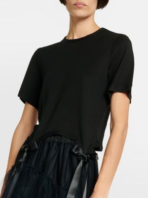 Džerzej bavlnené tričko s mašľou Simone Rocha čierna