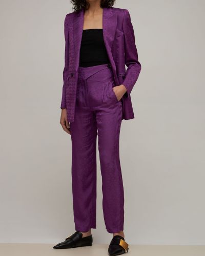 Viskózové kalhoty Blazé Milano fialové