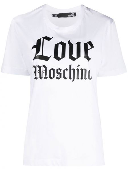 Trykt t-skjorte Love Moschino hvit