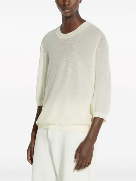 Vlněný svetr s kulatým výstřihem Zegna bílý
