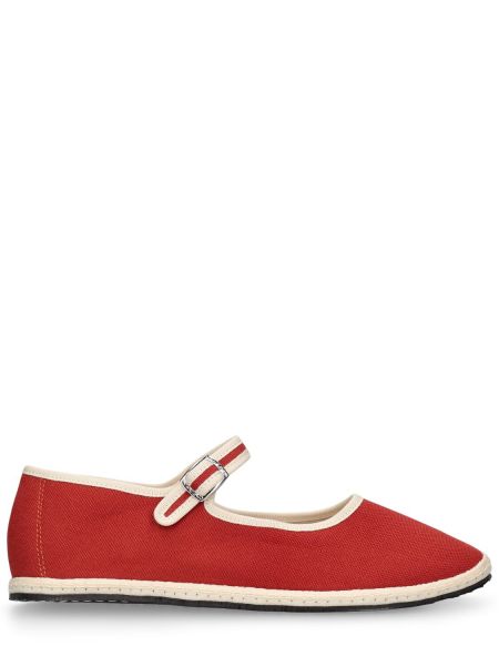 Pantofi loafer din bumbac Vibi Venezia roșu
