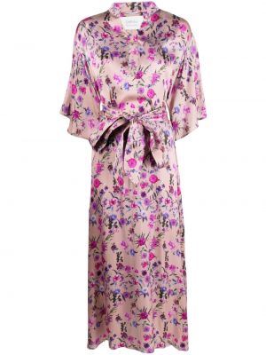 Sukienka w kwiatki z nadrukiem 813 fioletowa
