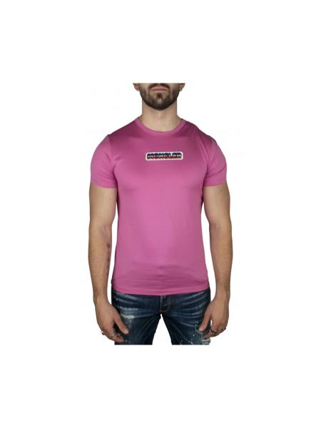 Camisa con bordado de algodón Moncler rosa