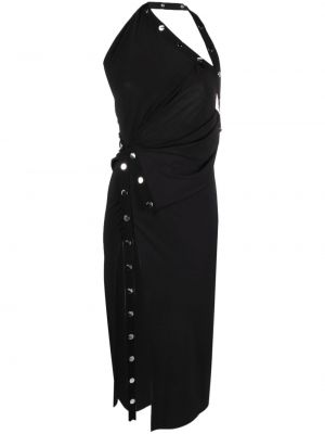 Asimetrična midi haljina The Attico crna