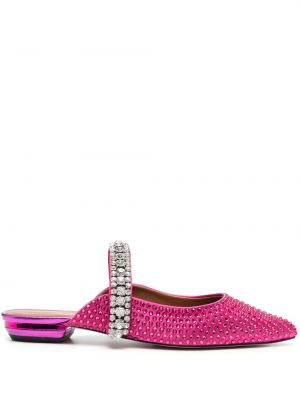 Slip-on полуотворени обувки с кристали Kurt Geiger London розово