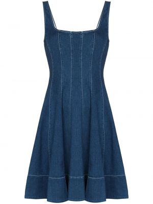 Mini vestido plisado Staud azul