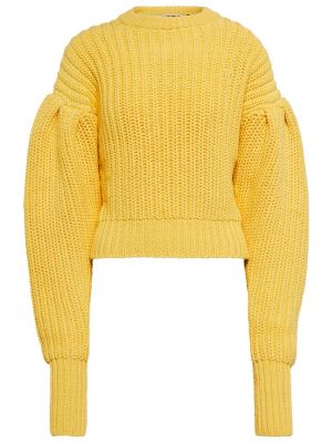 Хлопковый свитер Rotate Birger Christensen, желтый
