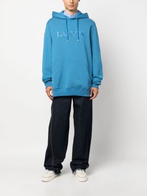 Flīsa kapučdžemperis ar izšuvumiem Lanvin zils