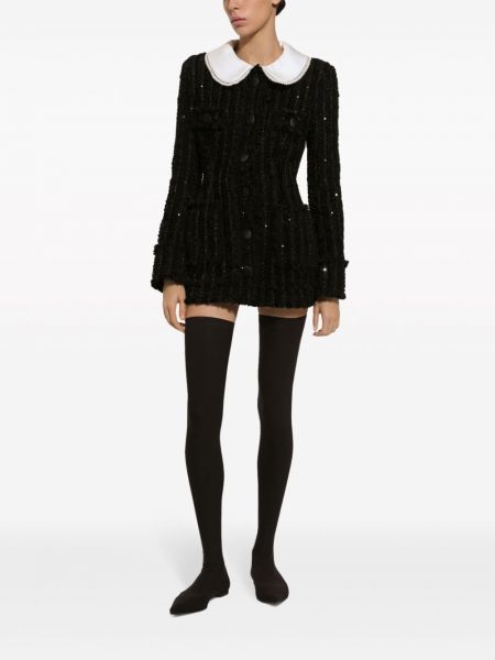Veste à paillettes en tweed Dolce & Gabbana noir