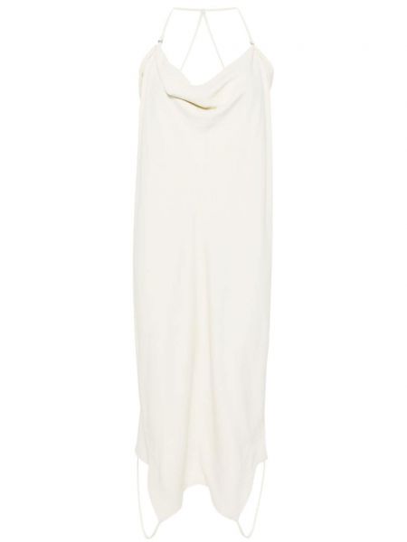 Πουπουλένια κοκτέιλ φόρεμα από κρεπ Viktor & Rolf λευκό