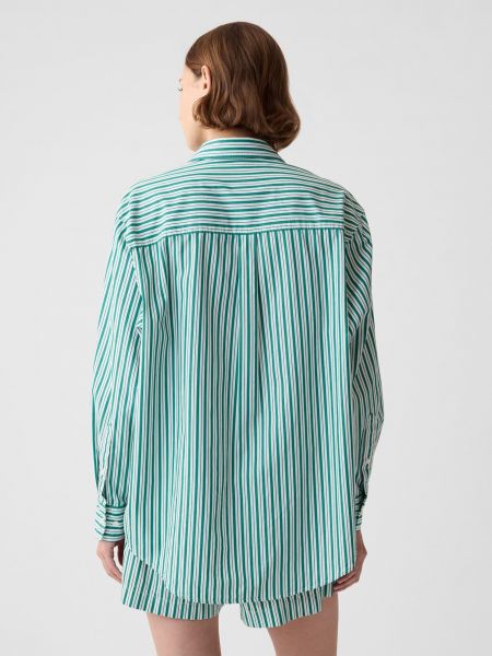 Bavlnená dlhá košeľa Gap zelená