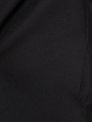 Hedvábné vlněné mini šaty bez rukávů Valentino černé
