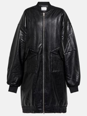 Oversized kožená bomber bunda z imitace kůže The Frankie Shop černá