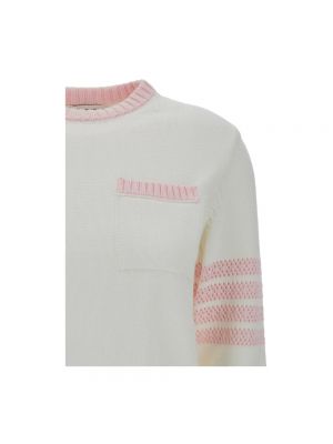 Jersey de algodón a rayas de tela jersey Thom Browne blanco