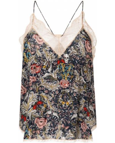 Trykt floral topp Zadig&voltaire blå