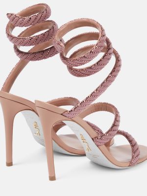 Saténové sandále René Caovilla ružová