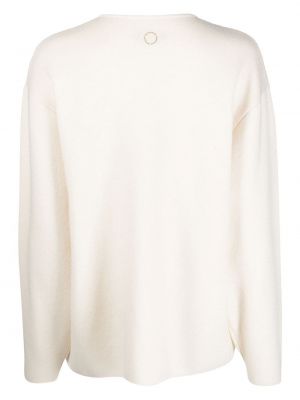 Sweter z kaszmiru z okrągłym dekoltem Oyuna biały
