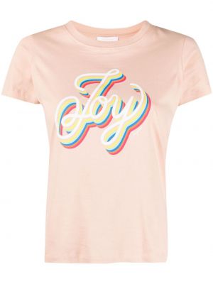 T-krekls ar apdruku See By Chloé rozā