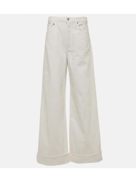 High waist jeans ausgestellt Agolde weiß