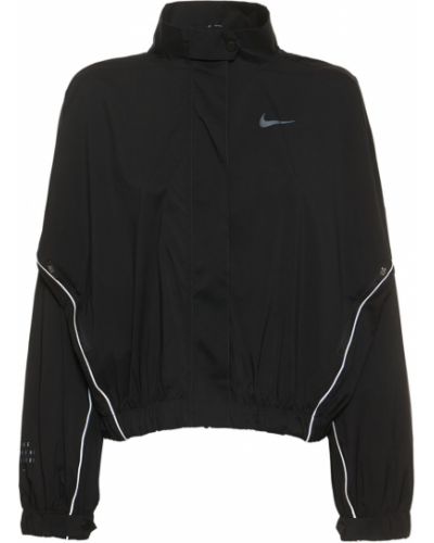 Bunda z nylonu s kapucí Nike černá