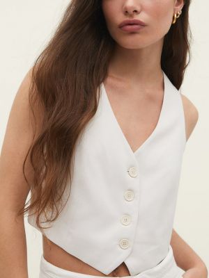 Stradivarius Krótka Kamizelka Basic Ecru Xl - Сzarny