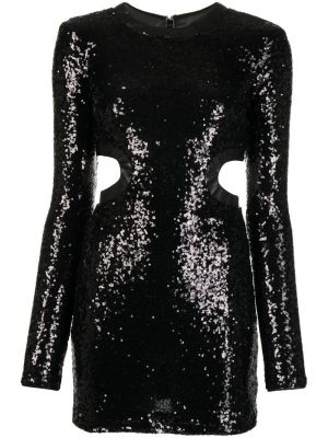 Φόρεμα με παγιέτες Staud μαύρο